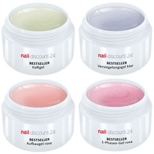 UV Gel Spar Pack Set 4x5ml Allround +Gel Adesivo +Gel Costruzione Rosa +Sigillante Finitura