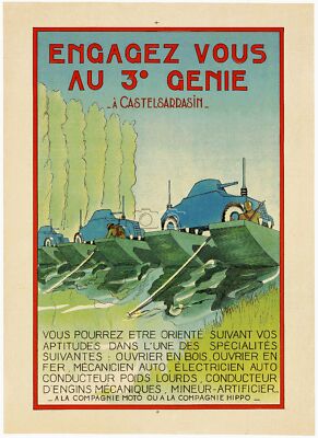 Poster Vintage Armée 11ème Cuirassiers - Reproduction Haute Qualité 45x60cm - Neuf