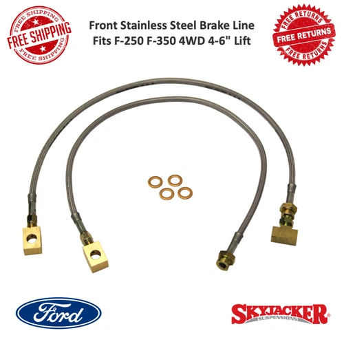 Skyjacker Front Stainless Steel Brake Line Fits F-250 F-350 4WD 4-6" Lift #FBL91