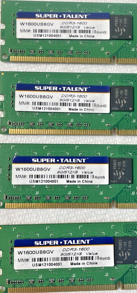 SuperTalent 64GB(8x 8GB)W1600UB8GM DDR3-1600 NON-ECC 8GI512x8 Memory - Image 3 of 4
