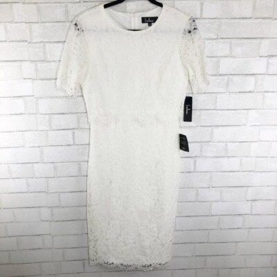 LuLus White Lace Knee Length Cocktail Party Dress Women's Size Small | eBay