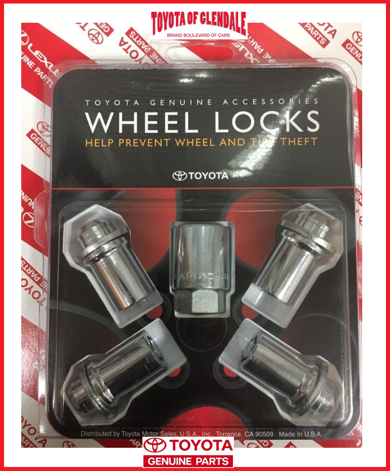 TOYOTA TALL ALLOY WHEEL LOCKS GENUINE OEM ACCESSORY NEW FAST SHIP 00276