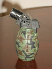 VICTORY Torch Novelty Grenade Camouflage Color Butane Lighter 3" Tall NEW
