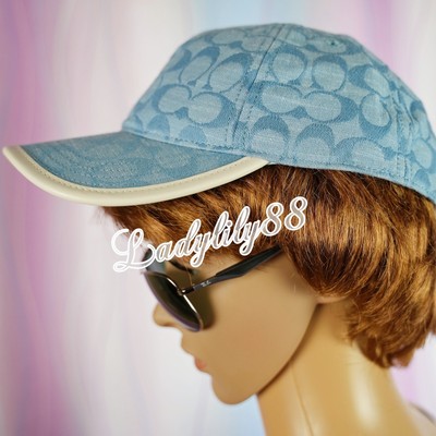NWT Coach Signature Chambray Baseball Cap 100% Cotton $125  display picture 1