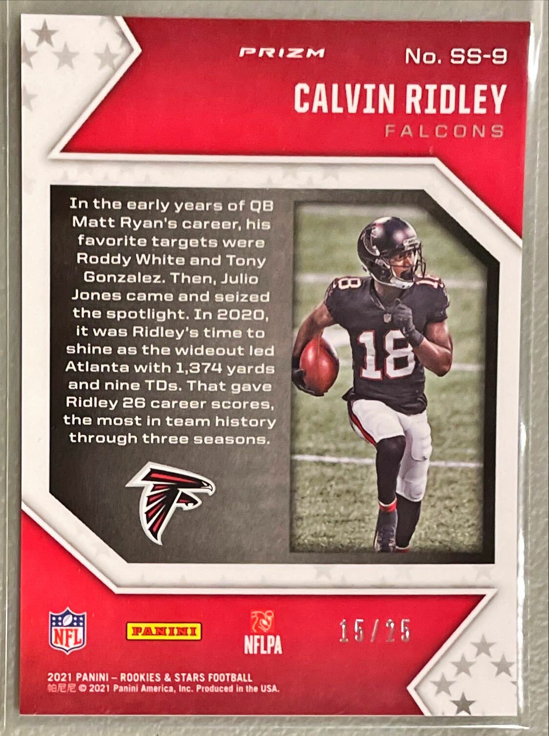 Calvin Ridley Rookie 2021 Panini Rookies & Stars star studded Orange CALVIN RIDLEY 15/25 #SS ...
