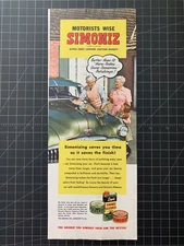Vintage 1949 Simoniz Car Wax Print Ad
