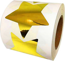 Foil Gold Star Stickers, 2 Inch Glitter Metallic Stars Self Adhesive Labels - Sh