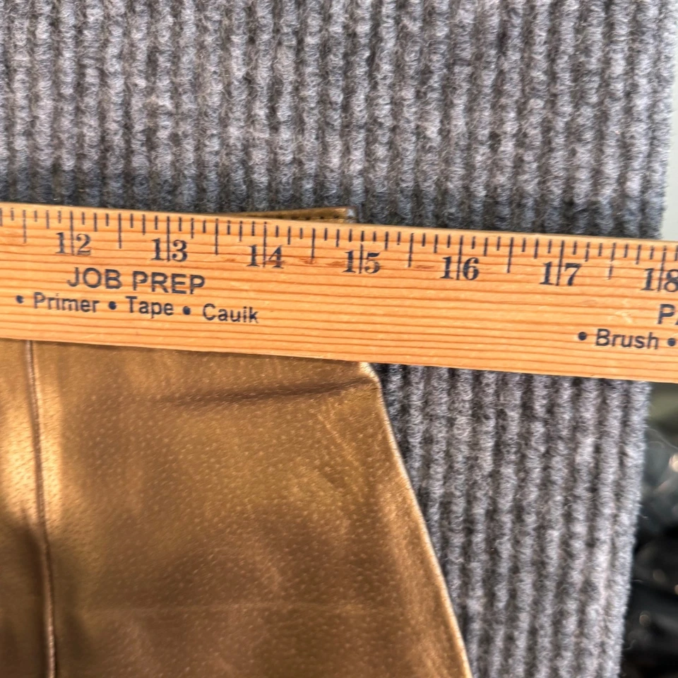 Falda lápiz vintage de cuero metálico dorado Tibor para mujer 12 cintura alta glamour Foto 4 de 4