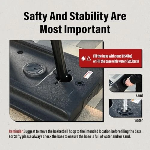 SKYTIME BASKETBALL HOOP 44" BACKBOARD PORTABLE BASKETBALL HOOP OUTDOOR BLUE - Image 4 of 4