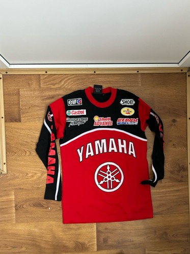 Camiseta deportiva de motocross manga larga Yamaha Racing de colección años 80 con logotipo grande talla M rara - Imagen 1 de 9