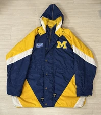 Vtg 90s Lee Sport Authentic University Of Michigan Football Sideline Jacket XL