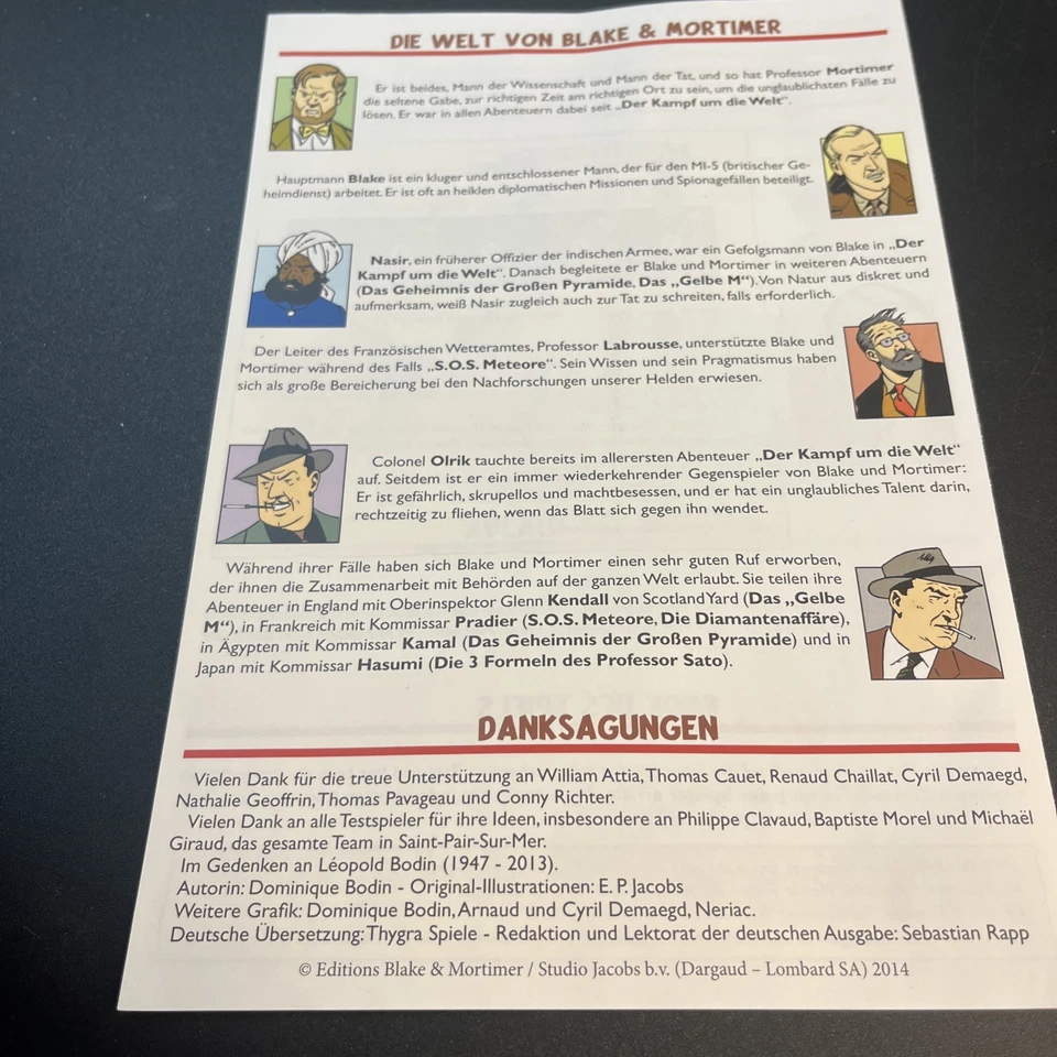 Blake & Mortimer Witness Board Game Complete Detective Cases VG Condition - Image 2 of 4