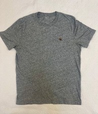 Abercrombie  Fitch Soft AF T-Shirt Mens Sz Large Grey Short Sleeve Moose Logo