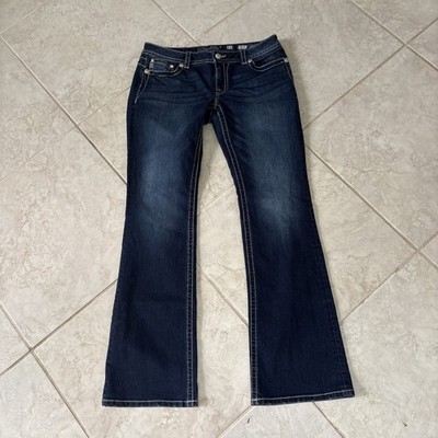 Miss Me Signature Slim Boot Women's Jeans Size 31 Blue Embellished Pockets