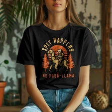 Funny Spit Happens Llama T-shirt, No Prob-llama Unisex Tee, Humorous Gift