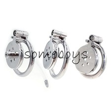 New Stainless Steel Male Chastity Cage Device Small Flat Cage Lock Rings