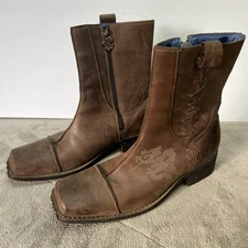 Mark Nason Men's Leather Boot Sz 10.5 Dragon Side Zipper