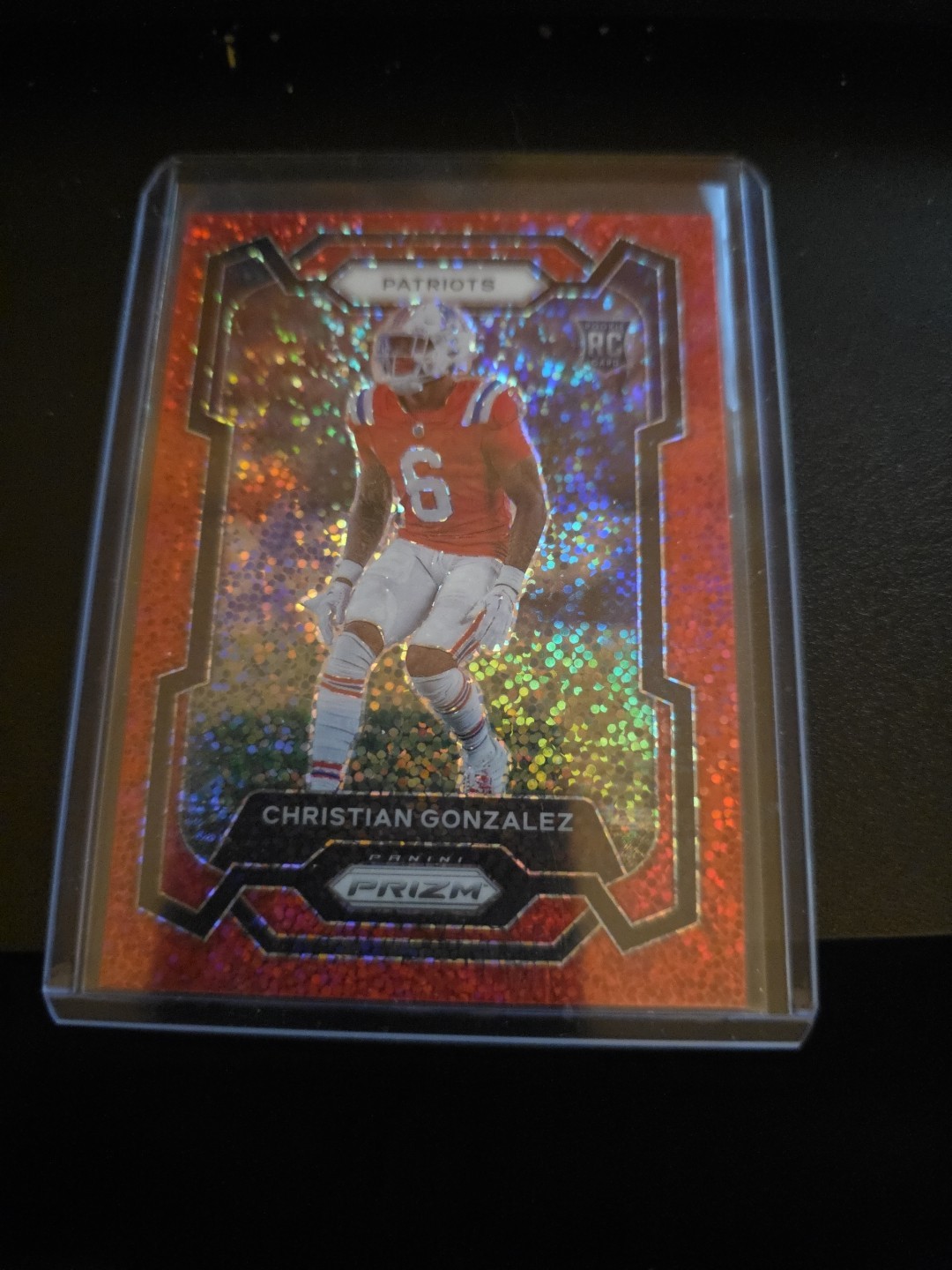 2023 Panini Prizm Rookies Red Sparkle Prizm Christian Gonzalez #369 Rookie RC