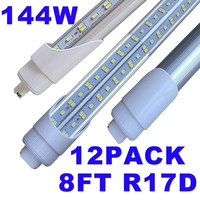 12Pack T8 Tube Light 144W R17d HO Led Shop Light Fixture 8ft LED Garage Lights