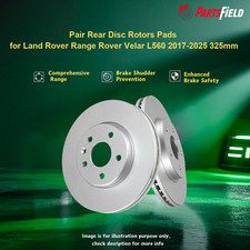 Pair Rear Disc Rotors Pads for Land Rover Range Rover Velar L560 2017-2025 325mm