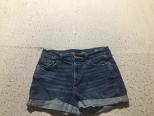 Old Navy Boyfriend Shorts Womens 6 Mid-Rise Blue Faded Med. Wash Rolled