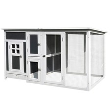 PawHut 63" Outdoor Chicken Coop Wooden,Chicken Cage w/Run Area,Nesting Box,