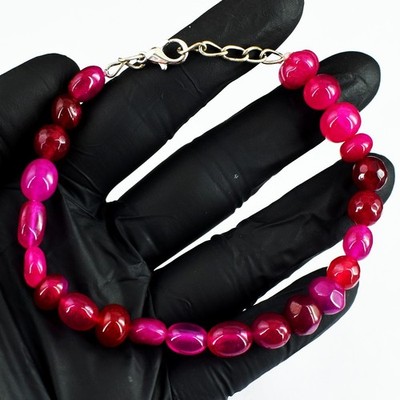 Wunderschönes rosa Rubin 89,00 kt hervorragendes Perlen wunderbares Armband RK 48 E715