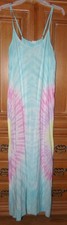 KIWI + PUNCH JUNIOR SIZE XL MULTICOLOR SLEEVELESS A-LINE TIE DYE MAXI DRESS