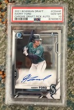 2021 Bowman Draft Harry Ford Chrome Auto RC 1st #CDA-HF Mariners PSA 10