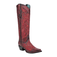 Corral Ladies Crystals Red & Black Western Tall Boots A4869