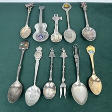 Vintage Souvenir Spoon Lot Travel NYC Tokyo Bermuda Guitar