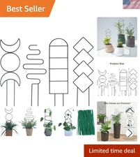 Durable 4-Pack Indoor Plant Trellis - 16-Inch Metal Support for Vines & Flowers