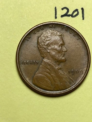 1909-VDB LINCOLN WHEAT CENT, VERY HIGH GRADE!, XF-AU #1201
