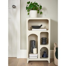 Cream Stone Effect Arched Shelving Unit Resin Cabinet Display Stand Scandi Boho