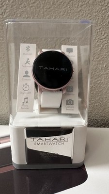 Tahari Smartwatch 46mm Rose Pink Case White Band Bluetooth Fitness Tracker
