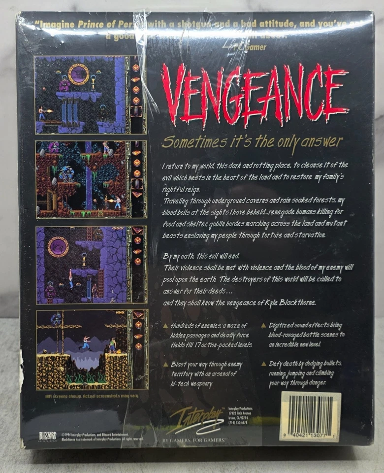 1994 Vintage Blackthorne CD-ROM Vengeance PC game NEW SEALED Damaged Box - Image 4 of 4