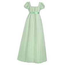 FCCAM Regency Dresses for Women Empire Waist Dress Victorian XX-Large Green