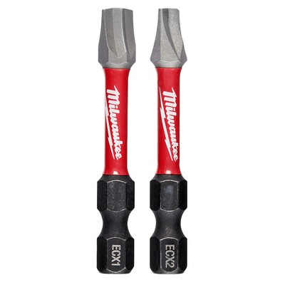 Milwaukee 48-32-4443 SHOCKWAVE 2'' Power Bit ECX 2-piece Combo (#1, #2)