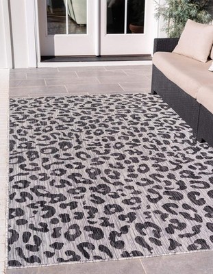 Unique Loom Outdoor Safari Collection Area Rug - Leopard (9' x 12' 2'' Rectang...