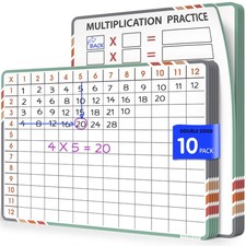 Multiplication Math 9  x12  Small White Board Dry Erase Sheets Math Manipulati...