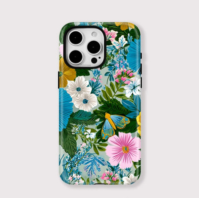 Green Garden Botanical Art Pattern iPhone 17 16 15 14 13 12 11 Pro Max Hülle