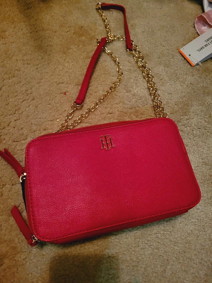 Carteira feminina Tommy Hilfiger vermelha/bolsa moeda - Imagem 3 de 3