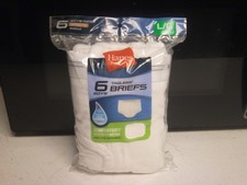 Hanes Boys 6 Pack Tagless White Briefs - Size Large L 14-16 