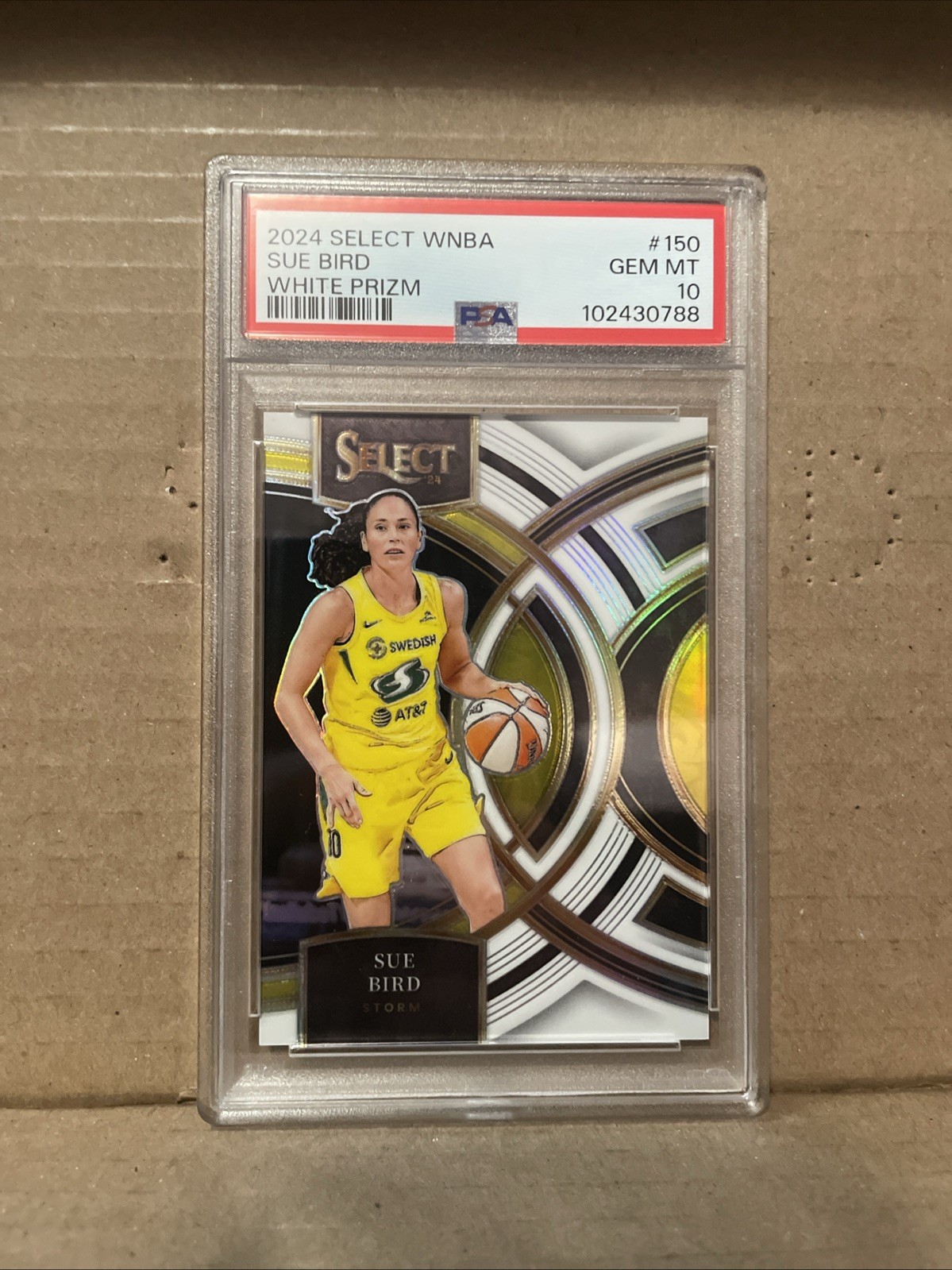 PSA 10 2024 SUE BIRD PANINI SELECT WNBA #150 WHITE PRIZM #D/99 SP CARD STORM