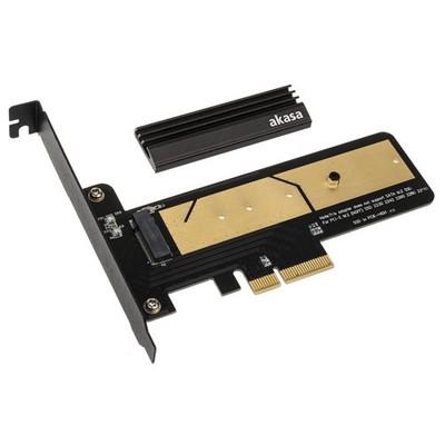 Akasa AK-PCCM2P-02 PCIe M.2 PCIe 2.0 Black Gold PC Passive SSD to PCIe Adapter