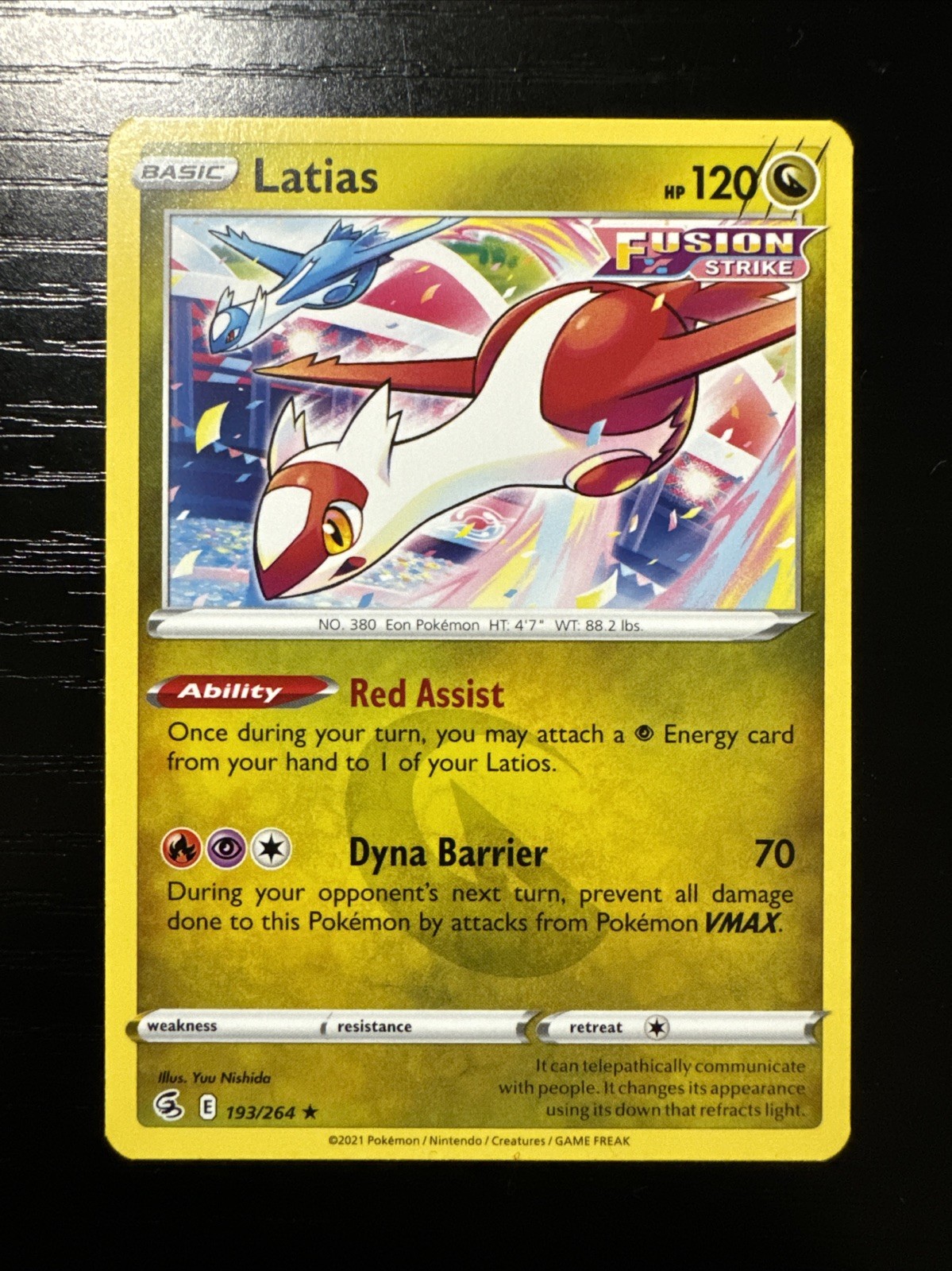 Latias 193/264 Rare | Fusion Strike | Pokemon Card