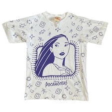 RARE Vintage Disney Pocahontas Kids Youth Medium All Over Print Shirt
