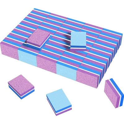 Nagelpuffer Buffer Schleifblöcke 50 Stück, 100/180 Körnung, Waschbar, Blau/Lila