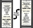 Seal's Motel on US Highway 99 in Seattle, Washington, FS Matchcover — photo 1