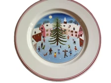 Villeroy & Boch Naif Christmas Salad Plate 8 1/4" Tree & Skaters Excellent! (67A